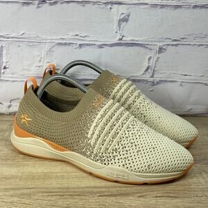 Kuru Stride Slip On Sneakers Women's Size 10 Sand Apricot Knit Comfort Shoes